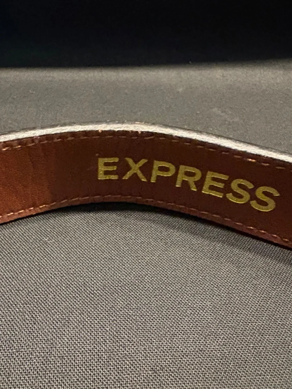 2 Women's belts (leather and crocodile) Brown